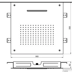 Hoofddouche Hotbath Mate Inbouw Met Cascade Vierkant RVS Look -Grohe Verkoopwinkel m142specs