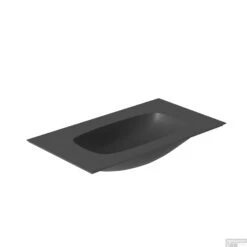 Wastafel Salenzi Nur 82x46 Cm Keramiek Mat Zwart Zonder Kraangat (incl. Bijpassende Afvoerplug)