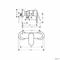 Voorkant -Grohe Verkoopwinkel opbouw douchekraan hansgrohe vernis blend eengreeps tech 2