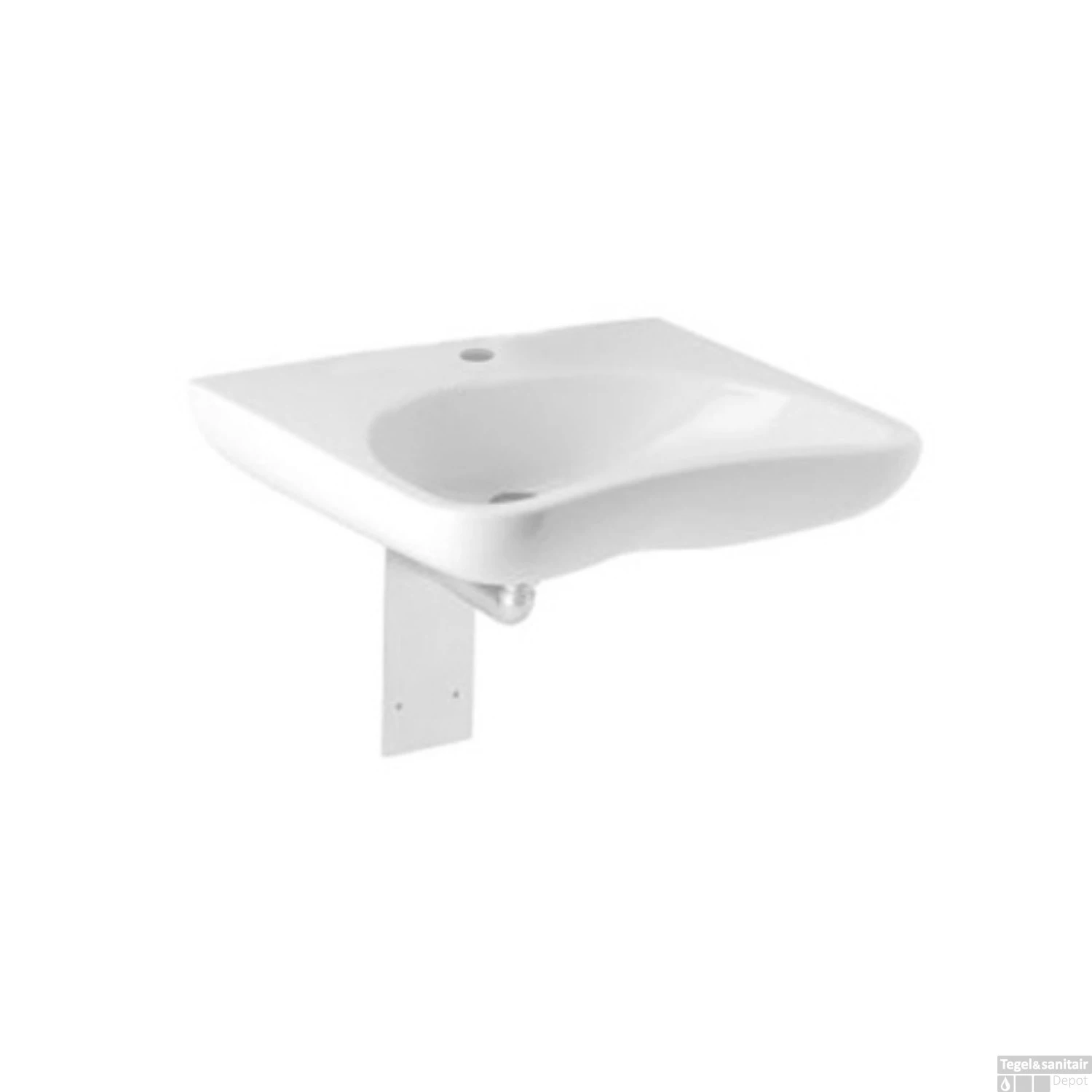 Rolstoelwastafel Brussel 64x55CM Met Kraangat Zonder Overloop Wit 3 Rolstoelwastafel Brussel 64x55CM Met Kraangat Zonder Overloop Wit