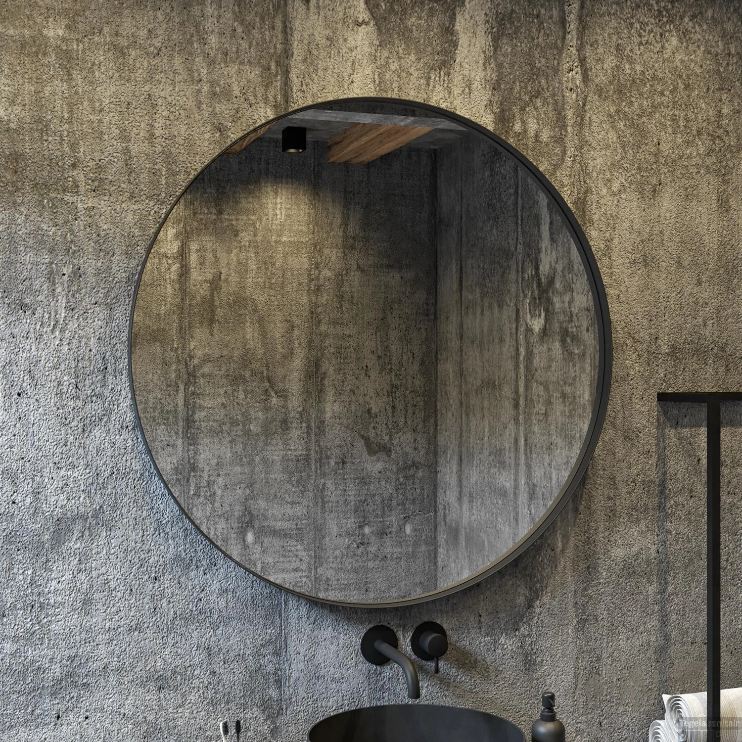 Spiegel Boss & Wessing Star Rond Met LED 100 Cm Mat Zwart - Afbeelding 2