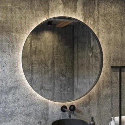 Spiegel Boss & Wessing Star Rond Met LED 40 Cm Mat Zwart