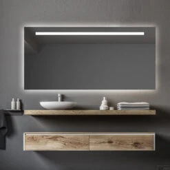 Spiegel Gliss Design Horizontaal Led Standaard Verlichting 160cm -Grohe Verkoopwinkel spiegel gliss design horizontaal led standaard verlichting sfeer3 9