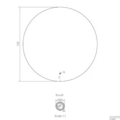 Spiegel Gliss Design Oko Koper Rond LED Verlichting 120 Cm -Grohe Verkoopwinkel spiegel gliss design oko rond led verlichting 120 tech 1