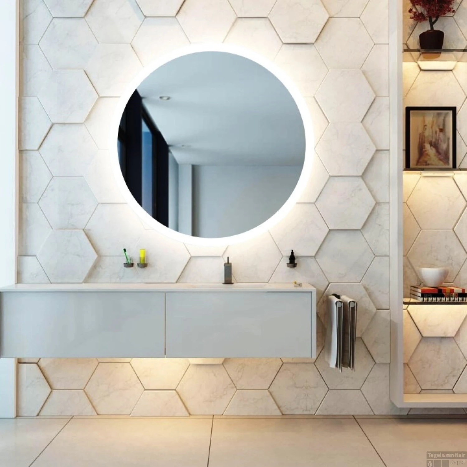 Spiegel Gliss Design Oko Rond LED Verlichting (Alle Maten) 4 Spiegel Gliss Design Oko Rond LED Verlichting (Alle Maten) - Afbeelding 2