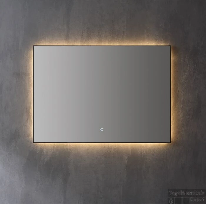 Spiegel Sanilux Decor Met Indirecte LED Verlichting 120x70 Cm Mat Zwart Incl. Spiegelverwarming - Afbeelding 3