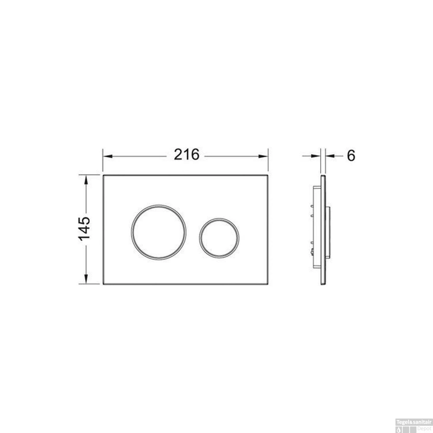 TECE Profile Inbouwreservoir Toiletset Geberit ONE Rimless Diepspoel Turboflush Wit Met Drukplaat - Afbeelding 4