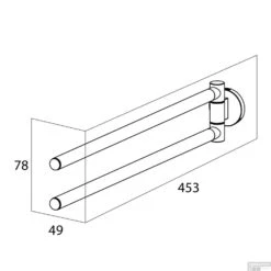 Tiger Noon Handdoekenrek 2 Arming RVS Geborsteld 8x5x45 Cm -Grohe Verkoopwinkel tiger noon handdoekenrek 2 arming rvs geborsteld 8x5x45 cm tech
