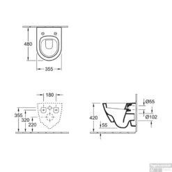 Grohe Rapid SL Toiletset Set21 Villeroy & Boch Subway 2.0 Compact Met Grohe Arena Of Skate Drukplaat -Grohe Verkoopwinkel toiletpot villeroy en boch 2.0 compact plg1024229 tech 2