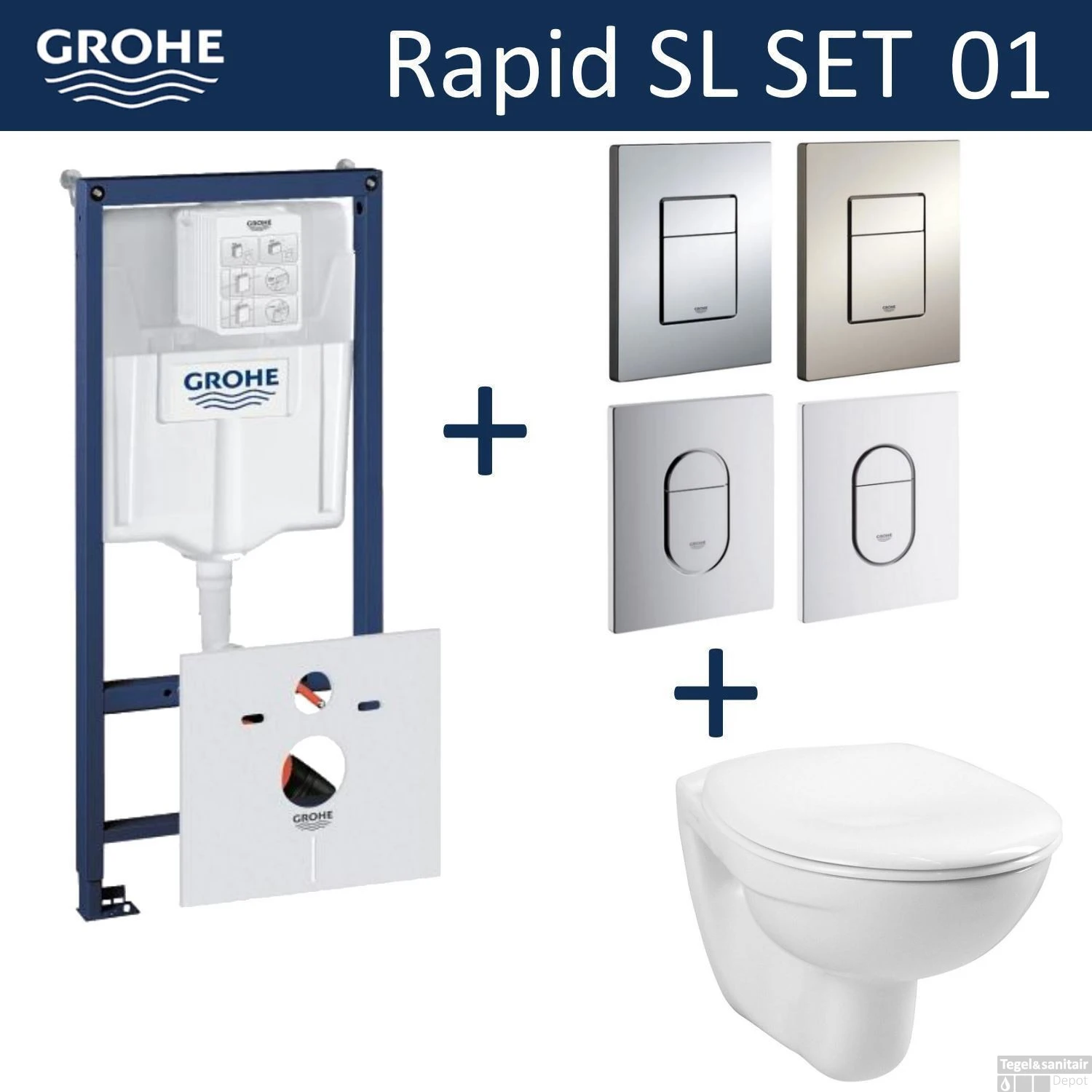Grohe Rapid SL Toiletset Set01 Basic Smart Met Grohe Arena Of Skate Drukplaat 3 Grohe Rapid SL Toiletset Set01 Basic Smart Met Grohe Arena Of Skate Drukplaat