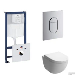 Grohe Rapid SL Toiletset Set14 B&W Zero Diepspoel Met Grohe Arena Of Skate Drukplaat -Grohe Verkoopwinkel toiletset grohe rapid sl set14 shop 1