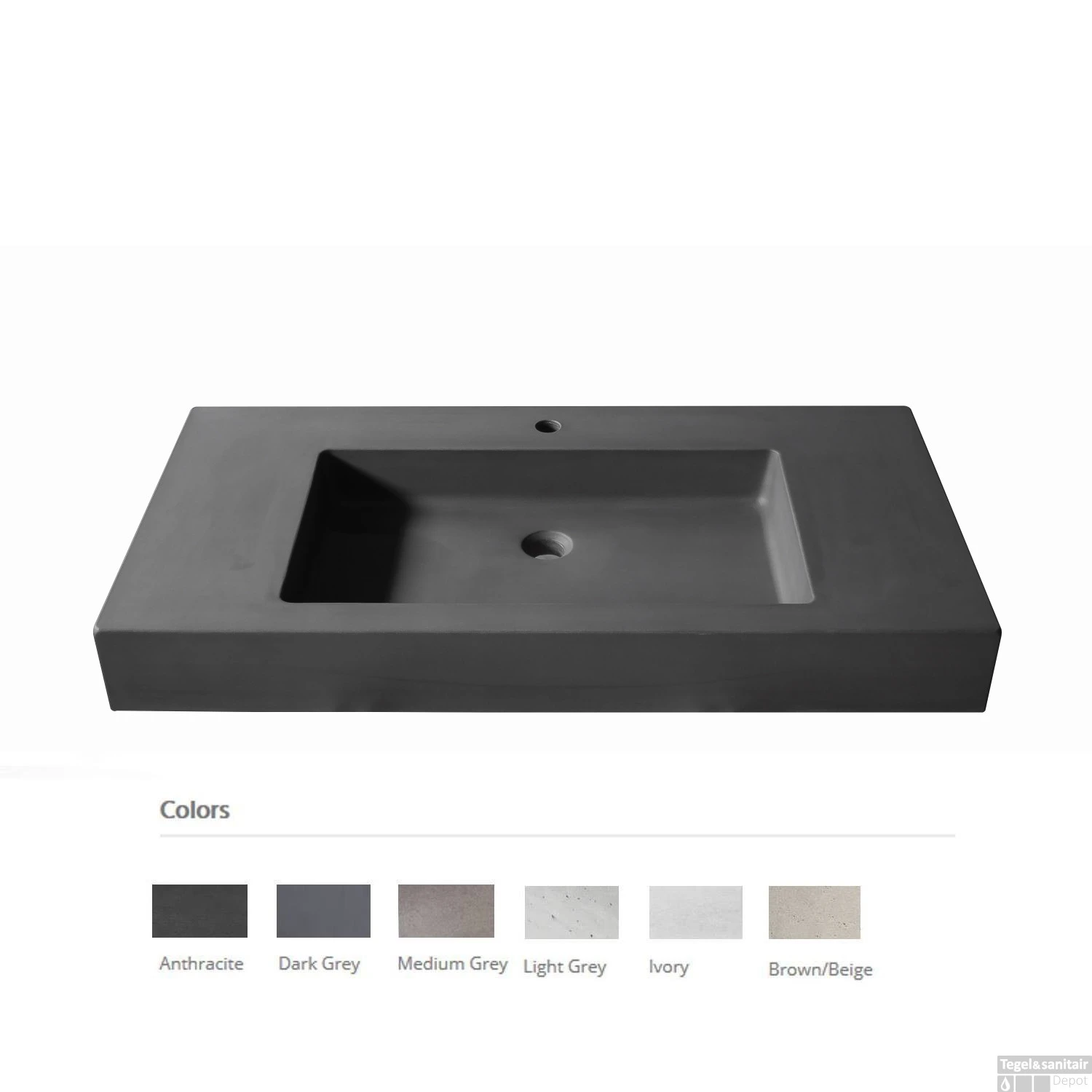 Opzet Wastafel Urbi Et Orbi Plura Uni 110 Beton 110x50x12 Cm Donkergrijs 3 Opzet Wastafel Urbi Et Orbi Plura Uni 110 Beton 110x50x12 Cm Donkergrijs