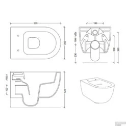 Geberit UP100 Toiletset Compleet | Inbouwreservoir | Rimless Civita Mat Zwart Met Drukplaat -Grohe Verkoopwinkel wandcloset civita black 50.5x35x36.5cm keramiek rimless mat zwart tech 1 3