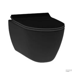 Geberit UP320 Toiletset Set13 Idevit Alfa Matzwart Randloos Met Matzwarte Drukplaat -Grohe Verkoopwinkel wandcloset idevit alfa matzwart randloos keramiek 36x52x30cm exclusief zitting 1