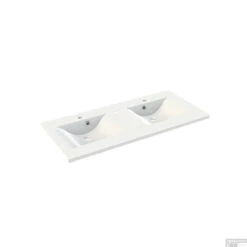 Wastafel Allibert Slide 120,2x53,5x3 Cm Met Kraangaten Polybeton Glanzend Wit