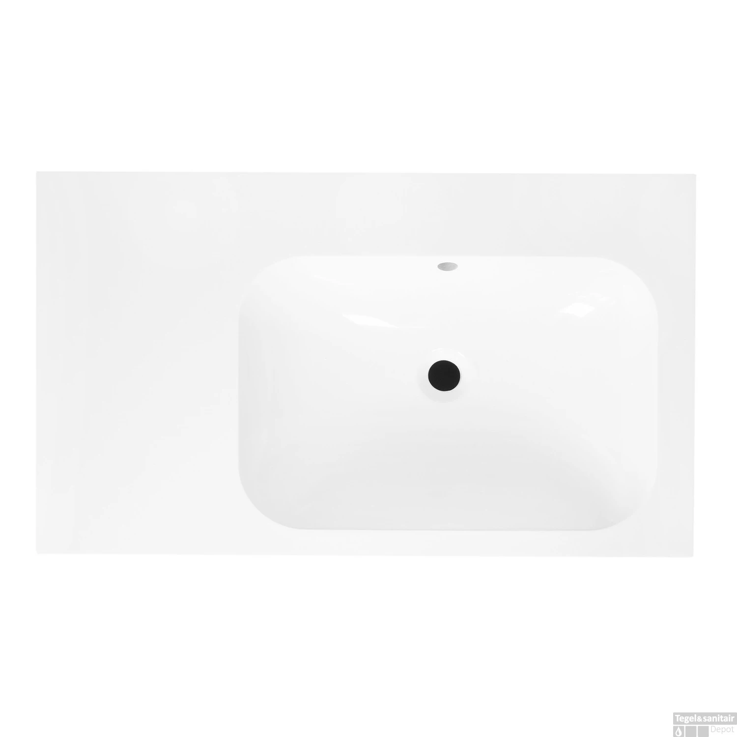 Wastafel Best Design Tbv Splash Meubels 80cm Zonder Kraangat Glans Wit