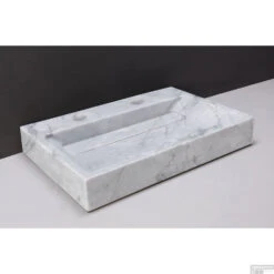 Wastafel Forzalaqua Bellezza Carrara Gepolijst 80,5x51,5x9 Cm 2 Kraangaten