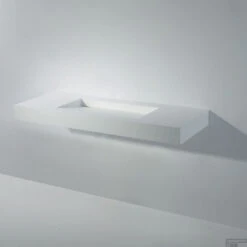 Wastafel Ideavit Solidsquare 120x46x10 Cm Solid Surface Mat Wit