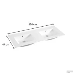 Wastafel Sanilux Classic 120x47x2,5 Cm Keramiek Wit Dubbel (zonder Kraangaten) -Grohe Verkoopwinkel wastafel sanilux classic 120x47x2 5 cm keramiek wit dubbel 0 kraangaten tech