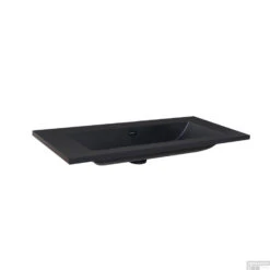 Wastafel Sanilux Quartz Classic 100x47x3 Cm Keramiek Mat Zwart (0 Kraangaten)