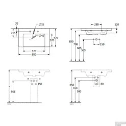 Wastafel Villeroy & Boch Subway 3.0 47x80x16.5 Cm Wit Alpin -Grohe Verkoopwinkel wastafel villeroy boch subway 3.0 47x80x16.5 cm wit alpin tech