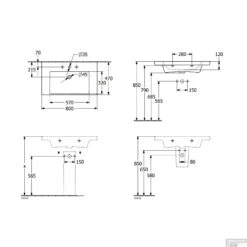 Wastafel Villeroy & Boch Subway 3.0 Met CeramicPlus 1 Kraangat Zonder Overloop 80x47x16.5 Cm Stone White -Grohe Verkoopwinkel wastafel villeroy boch subway 3.0 80x47x16.5 cm stone white tech 1