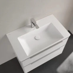 Wastafel Villeroy & Boch Subway 3.0 Met CeramicPlus 1 Kraangat Zonder Overloop 80x47x16.5 Cm Stone White -Grohe Verkoopwinkel wastafel villeroy boch subway 3.0 80x47x16.5 cm stone white sfeer3 1
