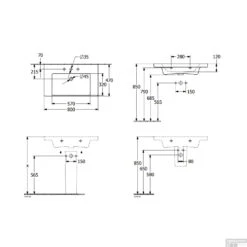 Wastafel Villeroy & Boch Subway Met CeramicPlus Geen Kraangaten Geen Overloop 3.0 80x47x16.5 Cm Wit Alpin -Grohe Verkoopwinkel wastafel villeroy boch subway 3.0 80x47x16.5 cm wit alpin tech