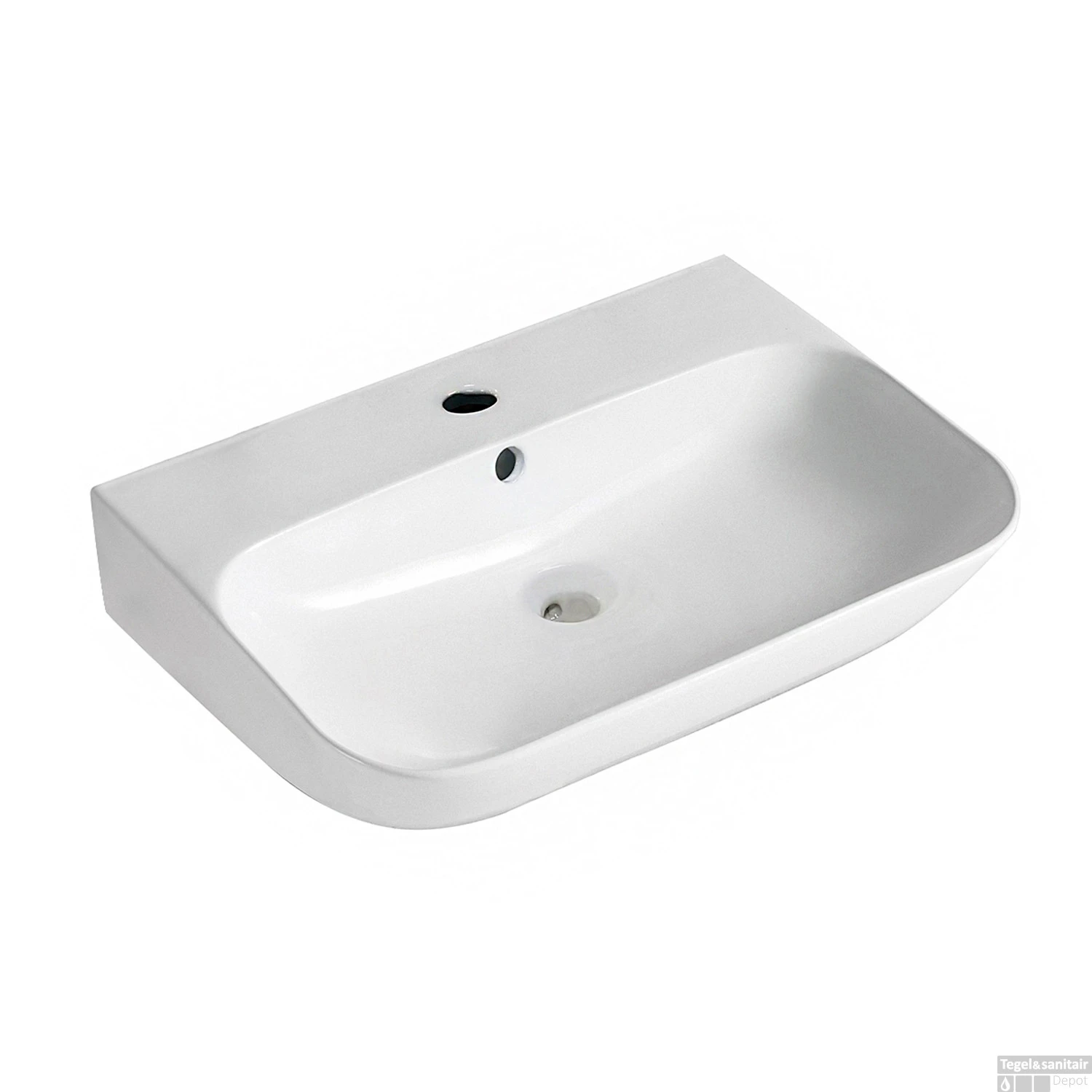 Wastafel Wiesbaden Finta 65.5 X 42 X 16.5 Cm Keramiek Glans Wit