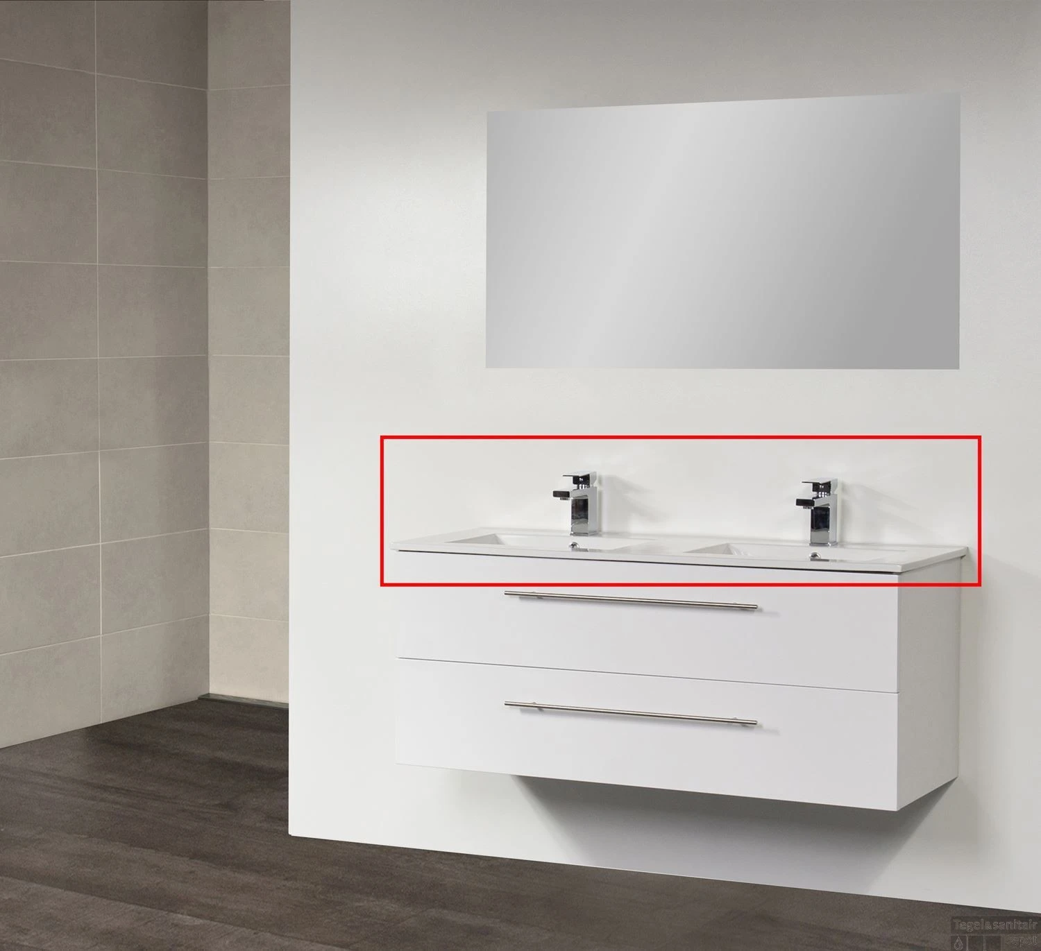 Wastafelblad Keramiek Empoli 120 2 Kraangaten 4 Wastafelblad Keramiek Empoli 120 2 Kraangaten - Afbeelding 2